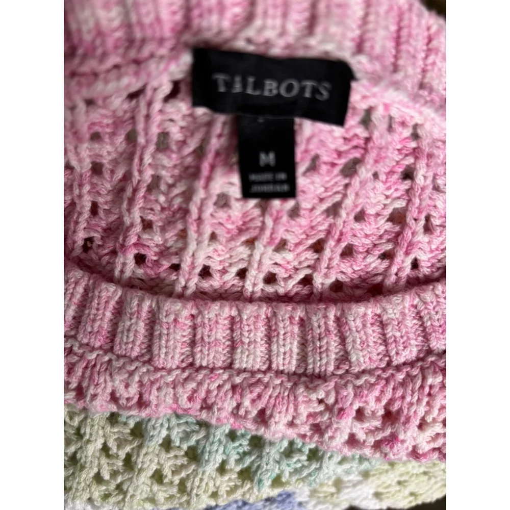 Talbots pastel striped light sweater size medium - Picture 3 of 9
